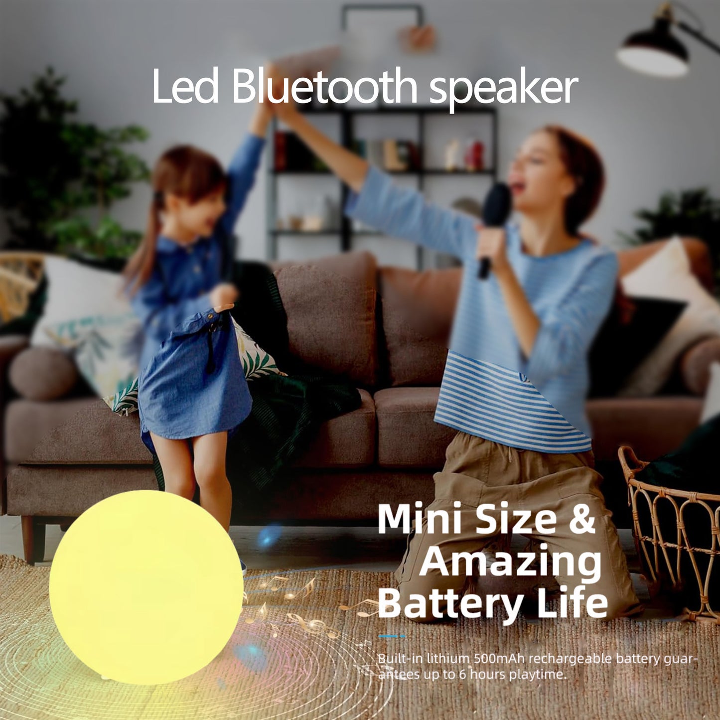 Modern Hotel Coffee Shop Atmosphere Table Lamps Illuminated for Bluetooth Sound Function with Remote Control Plastic Body