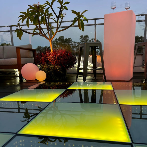 Rainbow Magnetic Interactive LED Dance Floor with Flight Case-DC001